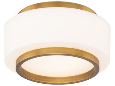 Modern Forms Preston 1-Light Aged Brass Drum Flush Mount MOFFM12508AB