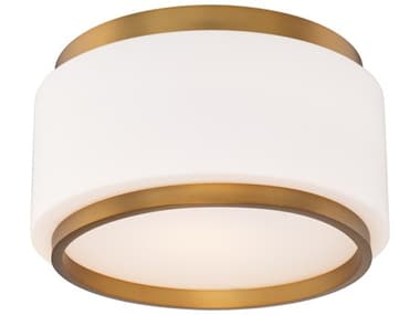 Modern Forms Preston 1-Light Aged Brass Drum Flush Mount MOFFM12516AB