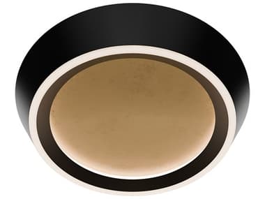 Modern Forms Tinzel 1-Light Black Gold Leaf Round Flush Mount MOFFM18518BKGL