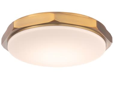 Modern Forms Grommet 16" 1-Light Aged Brass Glass LED Round Flush Mount MOFFM30216AB