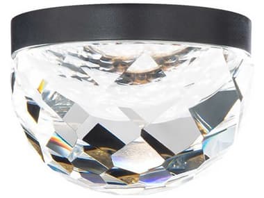 Modern Forms Cascade 6&quot; 1-Light Black Crystal LED Dome Flush Mount MOFFM41706BK