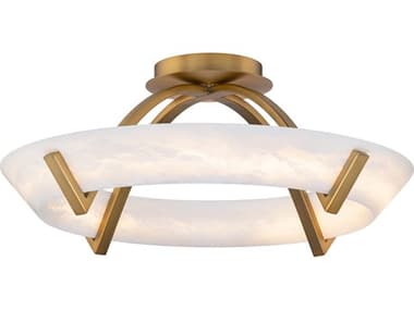Modern Forms Copa 1-Light Aged Brass Round Semi Flush Mount MOFFM54519AB