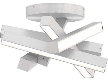 Modern Forms Chaos 5-Light Brushed Aluminum Silver Geometric Semi Flush Mount MOFFM64817AL