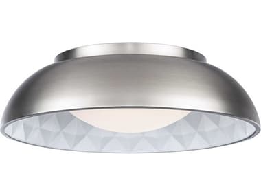 Modern Forms Prisma 18" 1-Light Brushed Nickel Glass LED Bowl Dome Flush Mount MOFFM78118BN