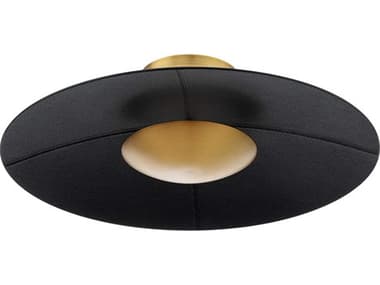 Modern Forms Brody 1-Light Black Aged Brass Bowl Flush Mount MOFFM88422BKAB