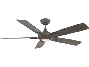 Modern Forms Mykonos-5 Graphite / Weathered Wood 1-light 60'' Wide LED Indoor / Outdoor Ceiling Fan with Weathered Wood Blades MOFFRW200860LGHWW