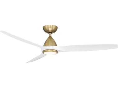 Modern Forms Skylark Soft Brass / Matte White 62'' Wide Indoor / Outdoor Ceiling Fan MOFFRW220262LSBMW