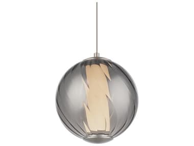 Modern Forms Swirly 1-Light Smoke Glass Brushed Nickel Globe Mini Pendant MOFPD32507SMBN