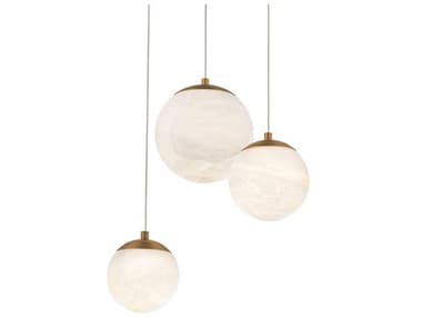 Modern Forms Pisces 3-Light Aged Brass Globe Mini Pendant MOFPD34403RAB