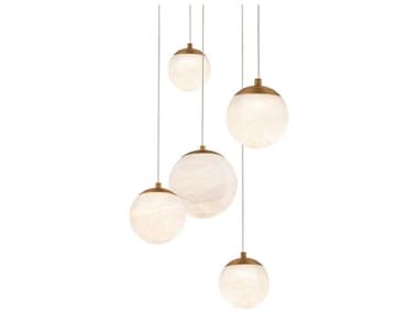 Modern Forms Pisces 5-Light Aged Brass Globe Pendant MOFPD34405RAB