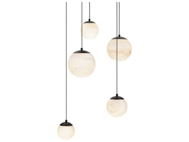 Modern Forms Pisces 5-Light Black Globe Pendant MOFPD34405RBK