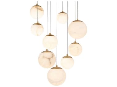 Modern Forms Pisces 9-Light Aged Brass Globe Pendant MOFPD34409RAB