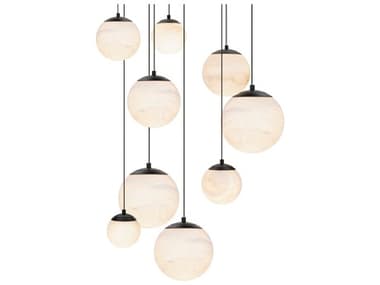 Modern Forms Pisces 9-Light Black Globe Pendant MOFPD34409RBK