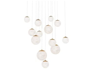 Modern Forms Pisces 13-Light Aged Brass Globe Pendant MOFPD34413SAB