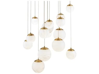 Modern Forms Pisces 15-Light Aged Brass Globe Pendant MOFPD34415RAB