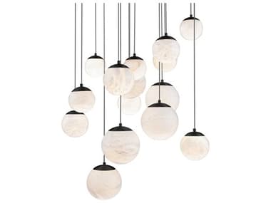 Modern Forms Pisces 15-Light Black Globe Pendant MOFPD34415RBK