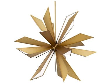 Modern Forms Siren 1-Light Aged Brass Geometric Sputnik Pendant MOFPD34540AB