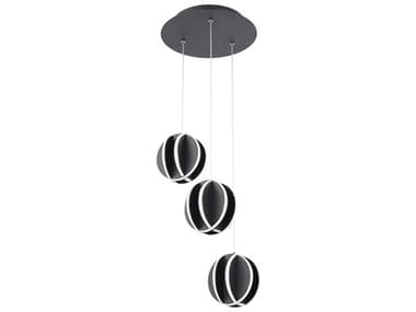 Modern Forms Carillion 12" 3-Light Black LED Globe Mini Pendant MOFPD36203RBK