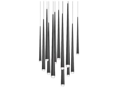 Modern Forms Cascade 13-Light Black Linear Pendant MOFPD41713SBK