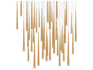 Modern Forms Cascade 41-Light Aged Brass Linear Pendant MOFPD41741SAB