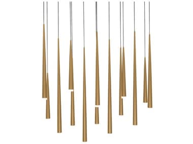 Modern Forms Cascade 14-Light Aged Brass Linear Island Pendant MOFPD41814LAB