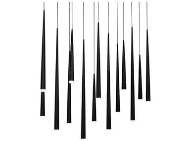 Modern Forms Cascade 14-Light Black Linear Island Pendant MOFPD41814LBK