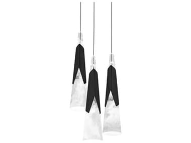 Modern Forms Kilt 3-Light Black Mini Pendant MOFPD44403RBK