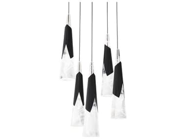 Modern Forms Kilt 5-Light Black Pendant MOFPD44405RBK