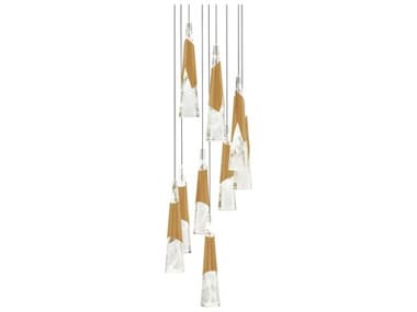 Modern Forms Kilt 9-Light Aged Brass Pendant MOFPD44409RAB