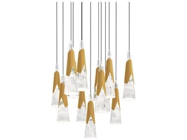 Modern Forms Kilt 13-Light Aged Brass Pendant MOFPD44413SAB