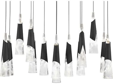 Modern Forms Kilt 14-Light Black Island Pendant MOFPD44414LBK