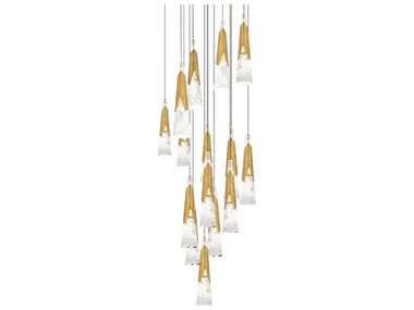 Modern Forms Kilt 15-Light Aged Brass Pendant MOFPD44415RAB