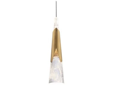 Modern Forms Kilt 1-Light Aged Brass Mini Pendant MOFPD44416AB