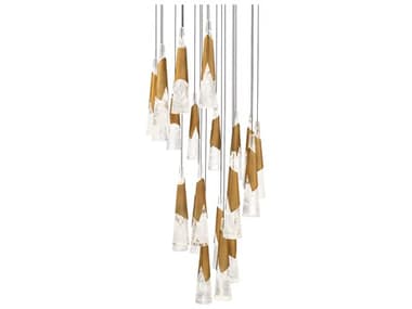 Modern Forms Kilt 21-Light Aged Brass Pendant MOFPD44421RAB