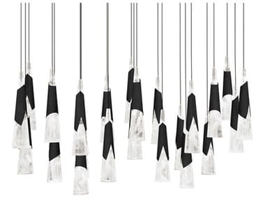 Modern Forms Kilt 23-Light Black Island Pendant MOFPD44423LBK