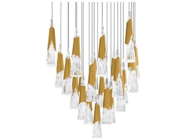 Modern Forms Kilt 25-Light Aged Brass Pendant MOFPD44425SAB