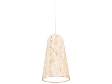 Modern Forms Pompeii 1-Light Beige Travertine Aged Brass Mini Pendant MOFPD4510WVAB