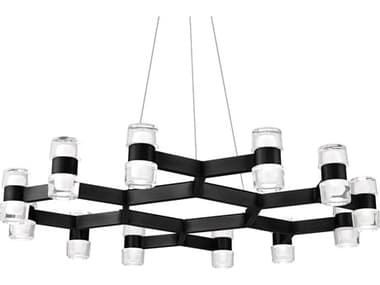Modern Forms Dashe 24-Light Black Geometric Chandelier MOFPD4536BK