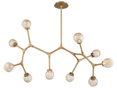 Modern Forms Catalyst 51" Wide 10-Light Aged Brass Glass LED Globe Chandelier MOFPD53751AB