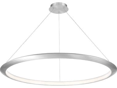 Modern Forms The Ring 48" 1-Light Brushed Aluminum Silver LED Round Pendant MOFPD55048AL