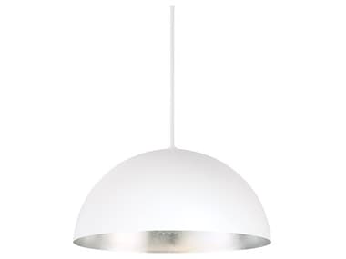 Modern Forms Yolo 18" 1-Light White Silver Leaf Glass LED Dome Pendant MOFPD55718SL