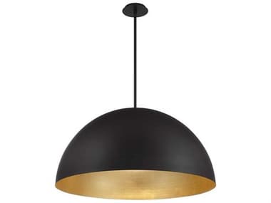 Modern Forms Yolo 35" 1-Light Black Gold Leaf Glass LED Dome Pendant MOFPD55735GL