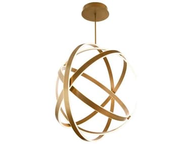 Modern Forms Kinetic 1-Light Aged Brass LED Pendant MOFPD61738AB