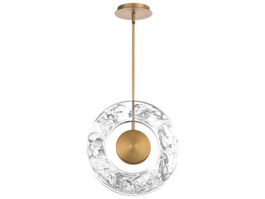 Modern Forms Cymbal 14" 1-Light Aged Brass LED Round Pendant MOFPD62114AB