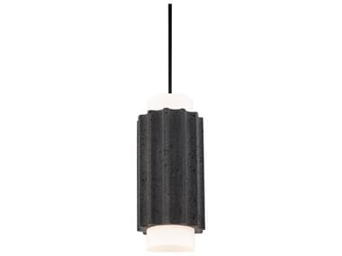 Modern Forms Caviar 1-Light Bassalt Stone Black Cylinder Mini Pendant MOFPD62516BVBK