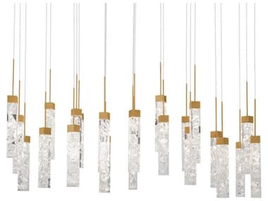 Modern Forms Minx 23-Light Aged Brass Linear Island Pendant MOFPD78023LAB