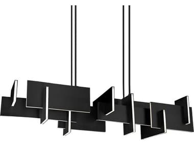 Modern Forms Amari 57" 1-Light Black LED Geometric Island Pendant MOFPD79058BK
