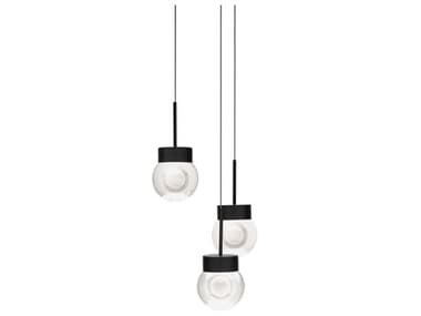 Modern Forms Double Bubble 3-Light Black Globe Mini Pendant MOFPD82003RBK