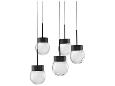 Modern Forms Double Bubble 5-Light Black Globe Pendant MOFPD82005RBK