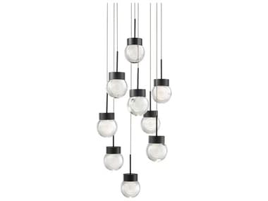 Modern Forms Double Bubble 9-Light Black Globe Pendant MOFPD82009RBK